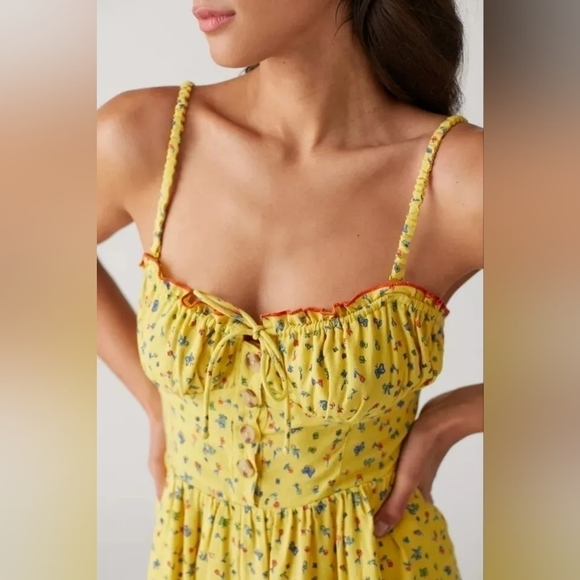 Urban Outfitters Betti Print Linen Romper - Picture 4 of 9